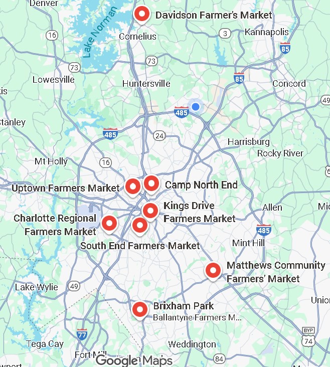 Charlotte Farmers Markets Map Image