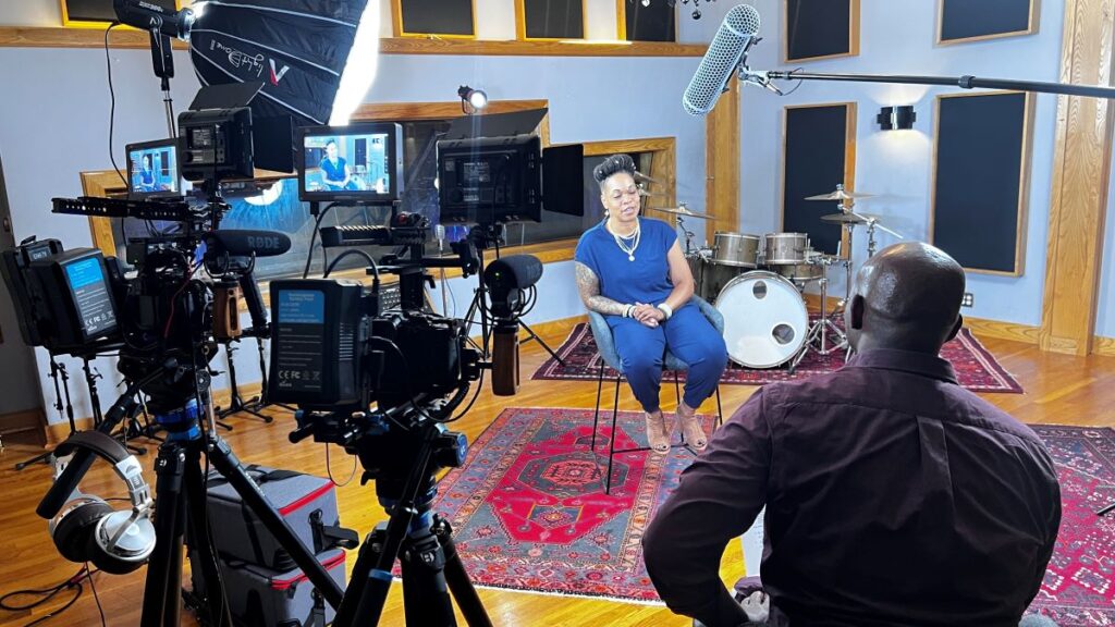 Filming set, showing behind the scenes footage of Final Cut Multimedia at work.
